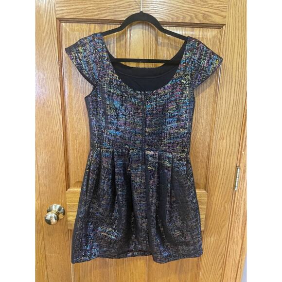 Minkpink Women's Sparkly Black Dress Med Mini Formal Cocktail Party Prom Dance - Picture 4 of 10